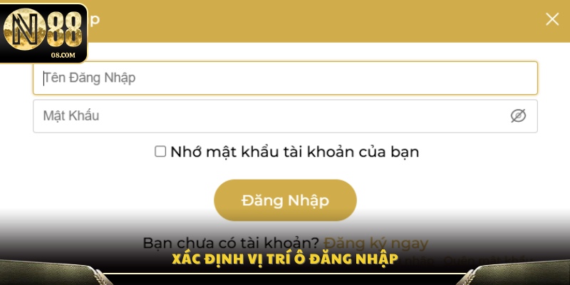  Xác định vị trí khung đăng nhập trên giao diện chính